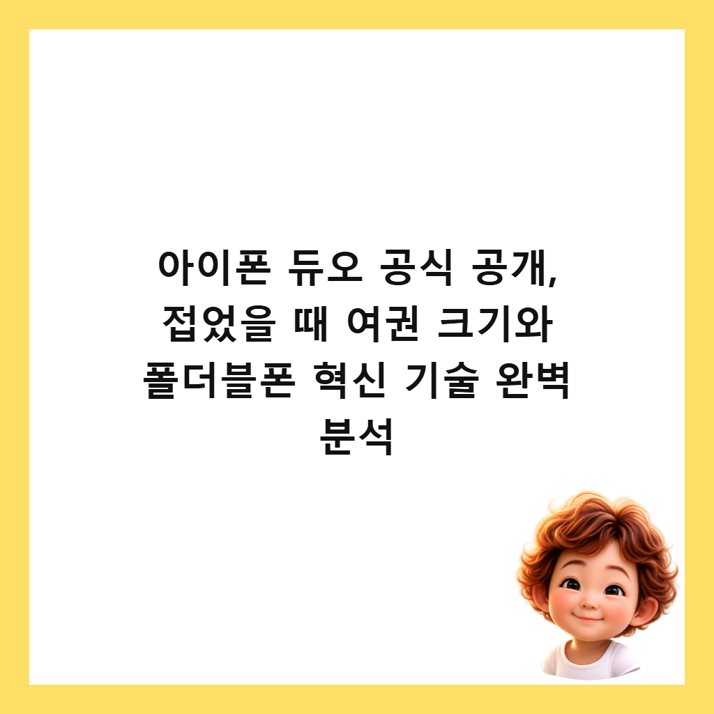 아이폰 듀오 공식 공개, 접었을 때 여권 크기와 폴더블폰 혁신 기술 완벽 분석 썸네일