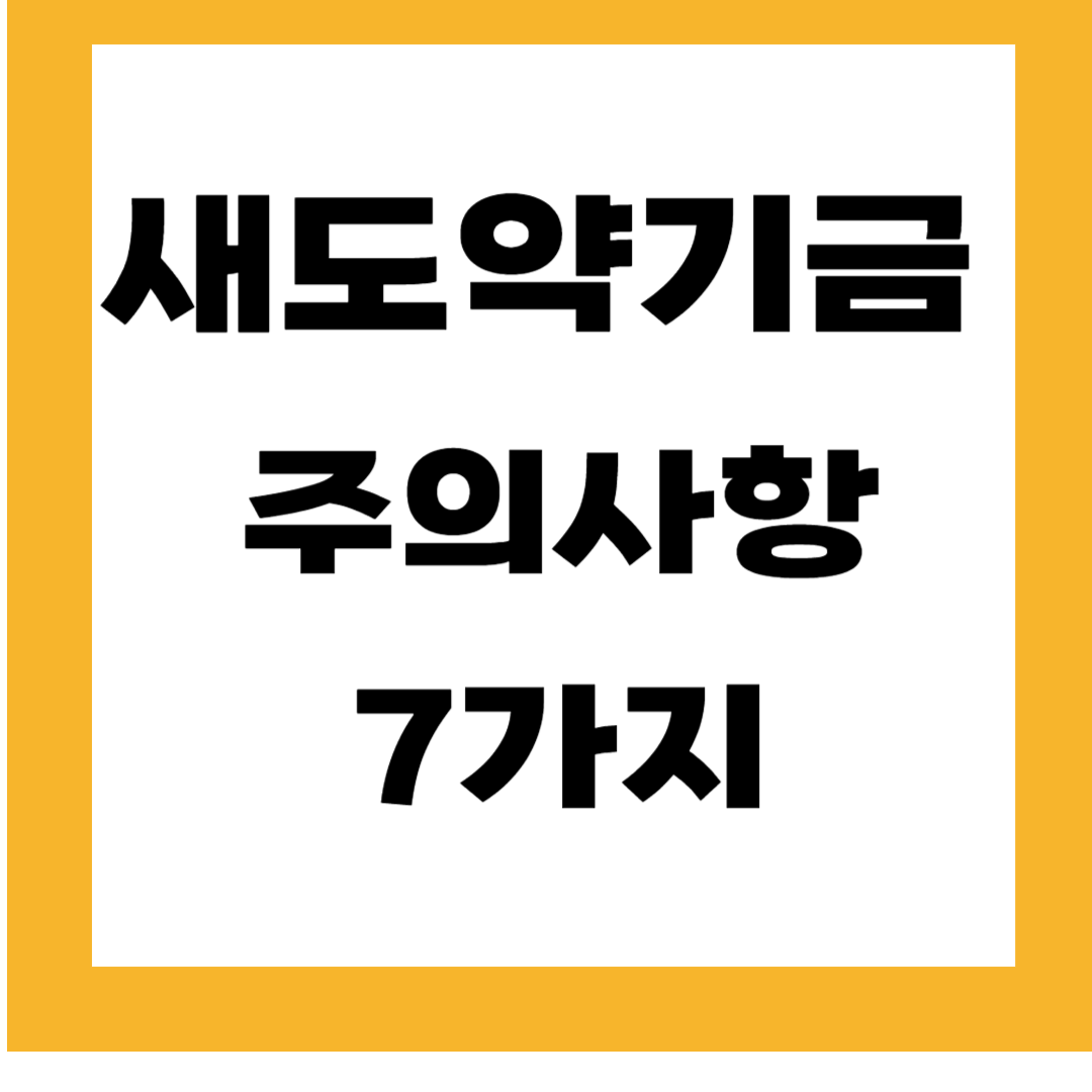 새도약기금 - 신청 시 주의사항 7가지