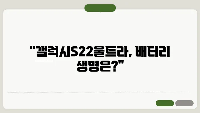 갤럭시 S22 울트라 배터리