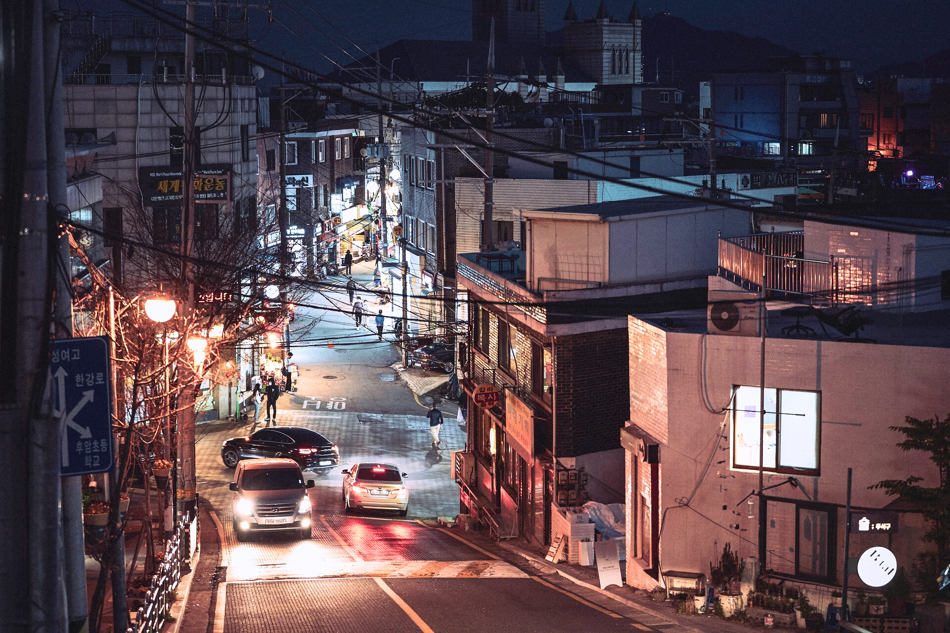 서울 거리 야경 관련 사진