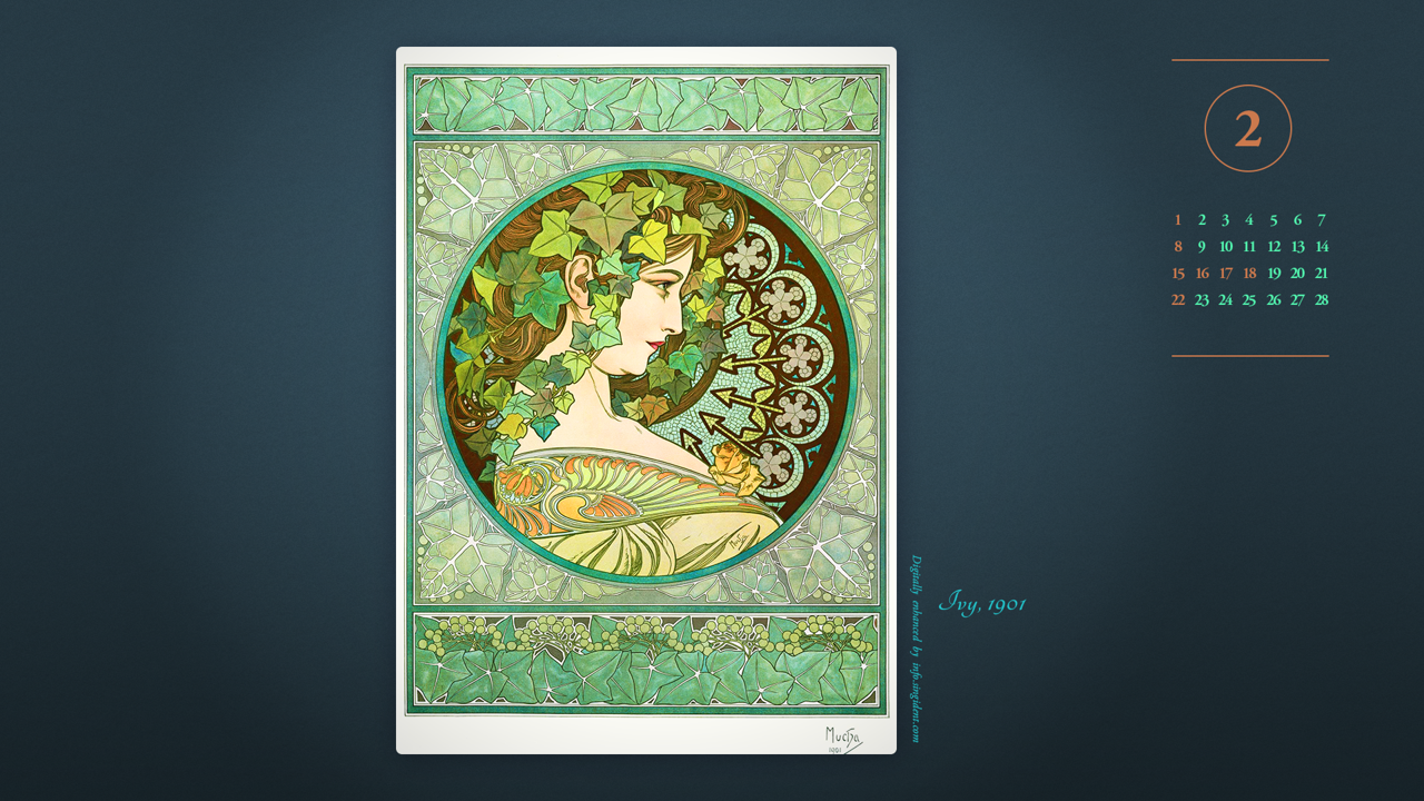 08 아이비 A - 2026년2월 달력배경화면