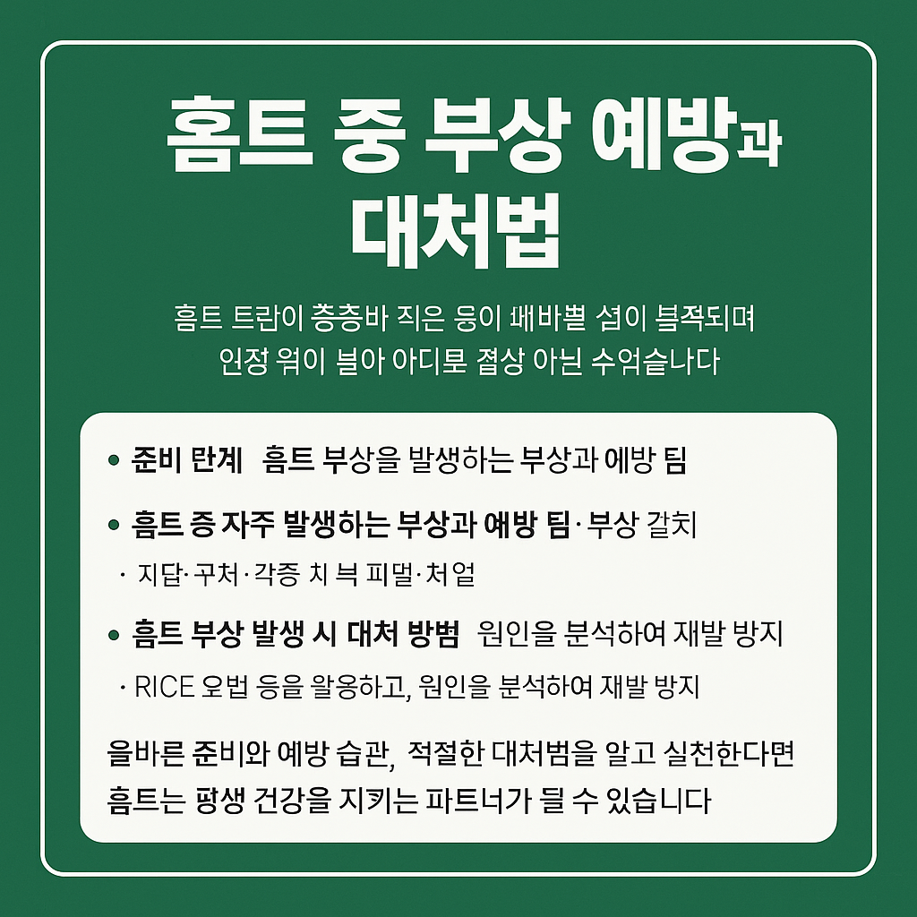 홈트 중 부상예방과 대처법