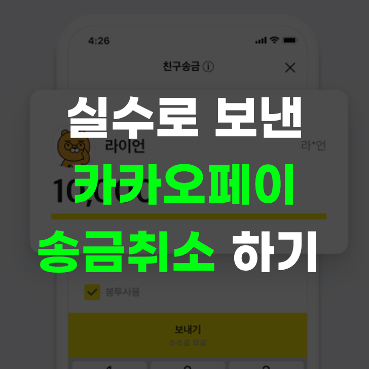 카카오페이 송금취소
