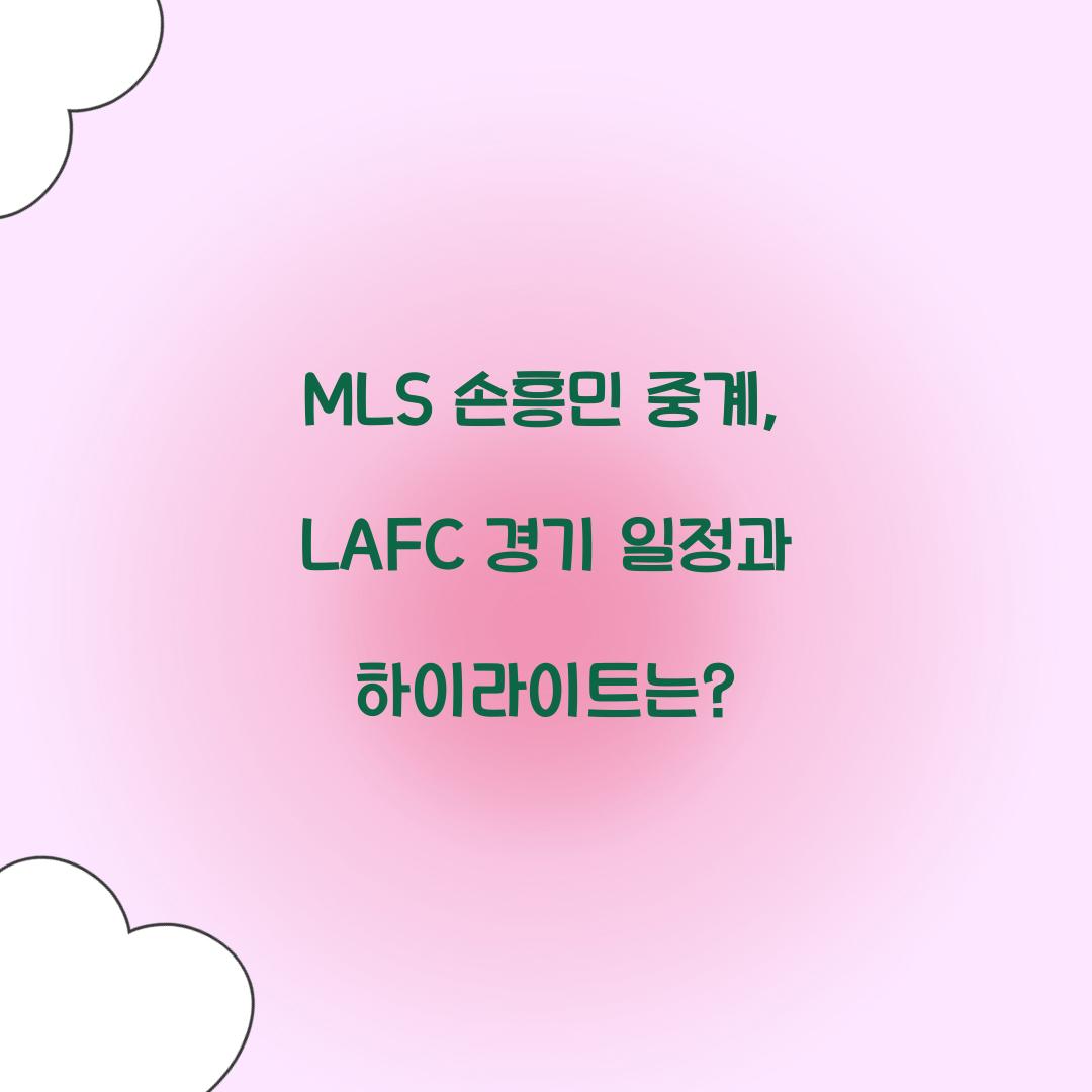 MLS 손흥민 중계