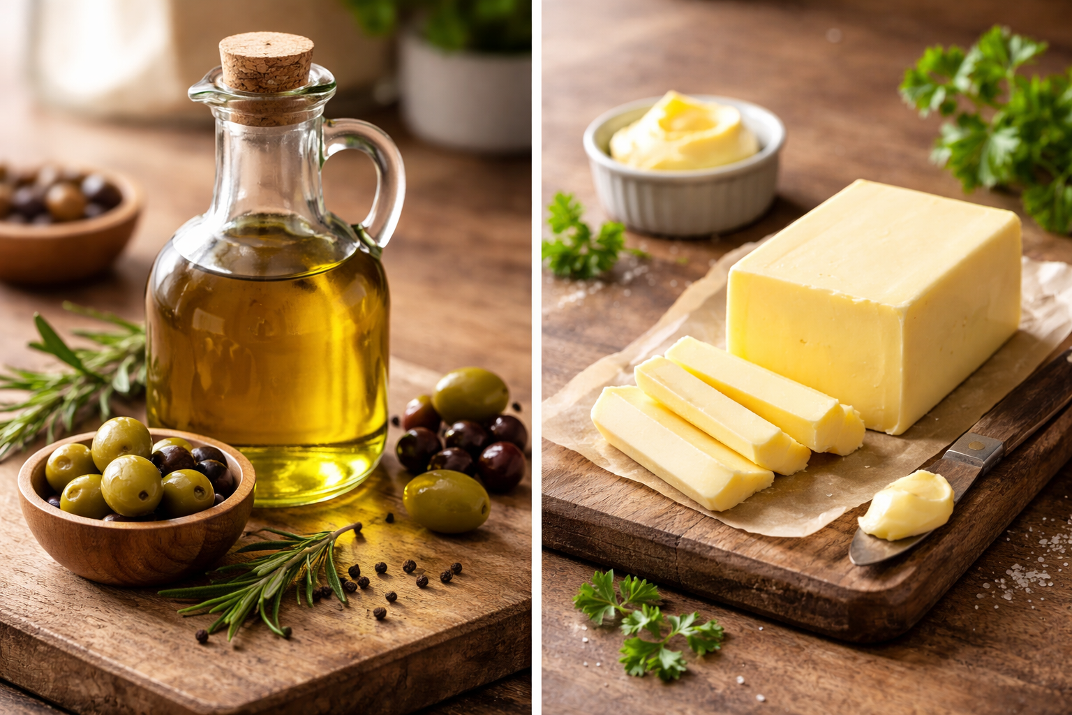 올리브오일과 버터 이미지
