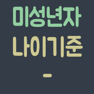 미성년자 법적 나이 기준 개념