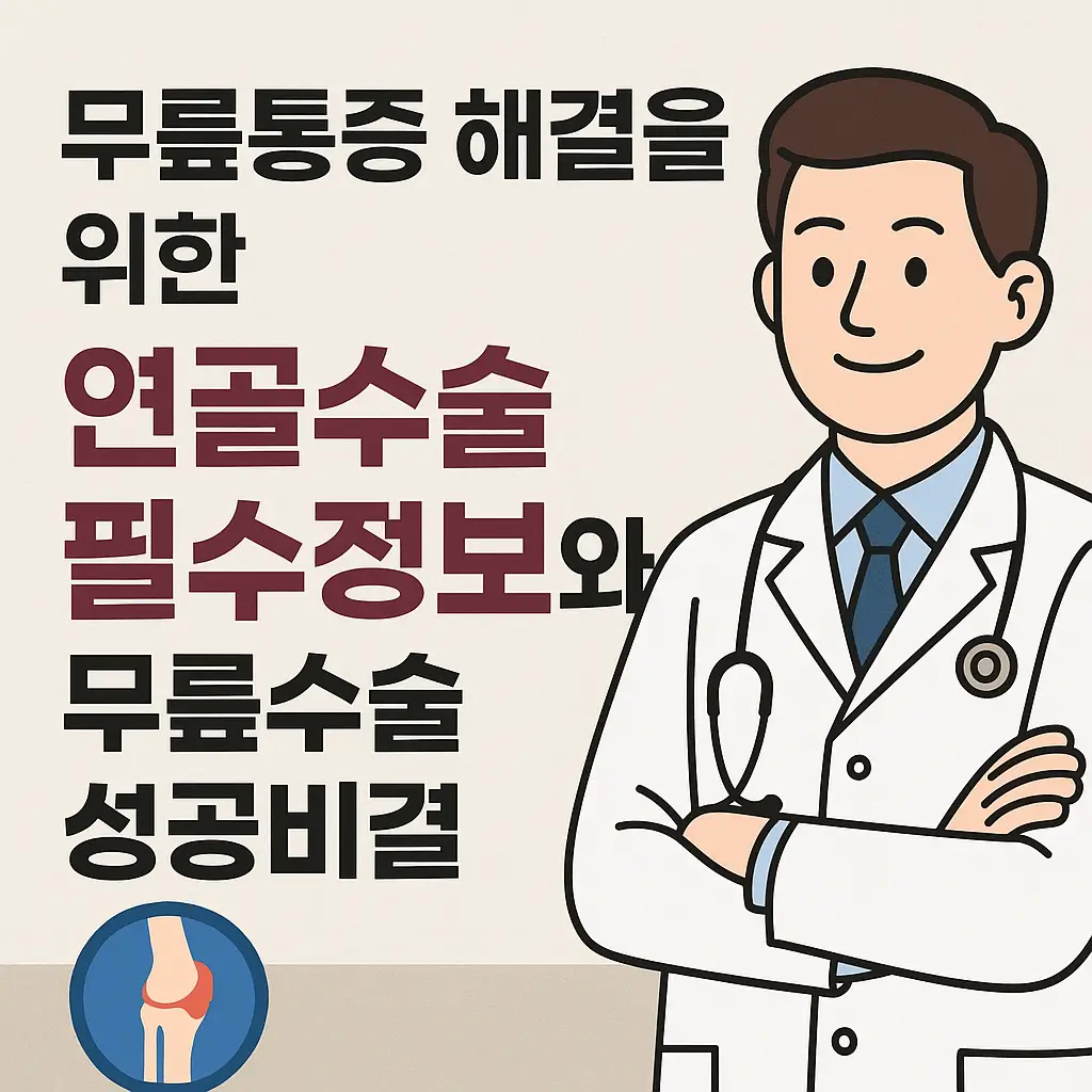 무릎통증 해결을 위한 연골수술 필수정보와 무릎수술 성공비결