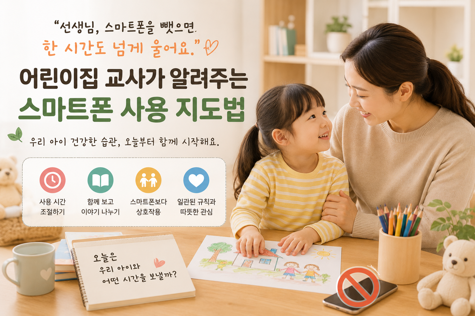 AI 스마트폰 사용 지도법 이미지