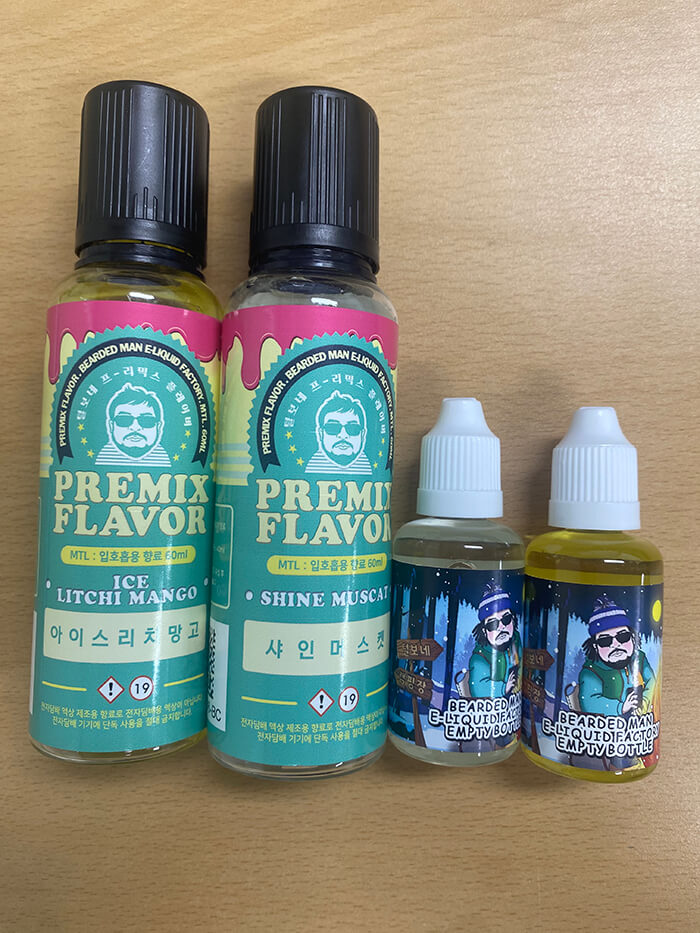 털보네액상공장 구성품 설명 사진 큰통하나 작은통하나