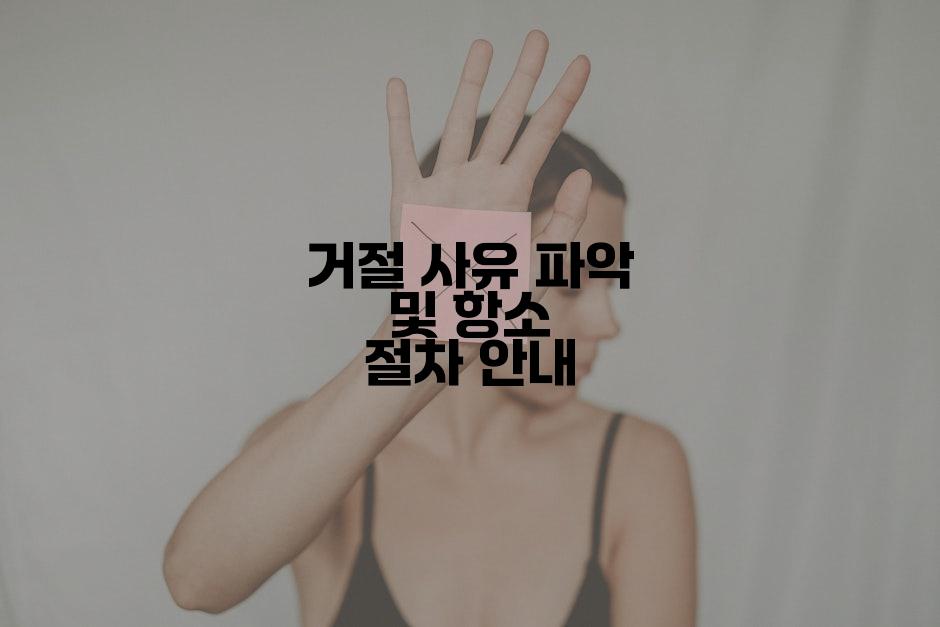 거절 사유 파악 및 항소 절차 안내