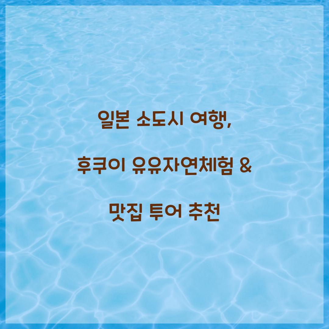 일본 소도시 여행