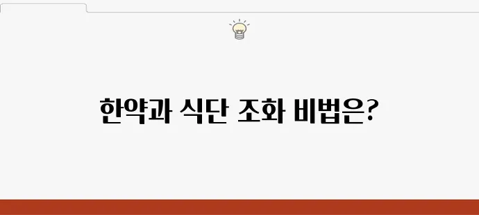 다이어트 한약과 현대식 식단 병행법