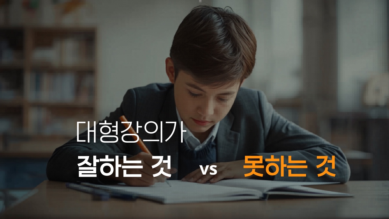 대형강의가 잘하는 것 vs 못하는 것