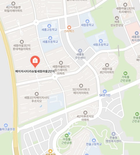 새뜸마을메이저시티2단지 아파트 위치 지도
