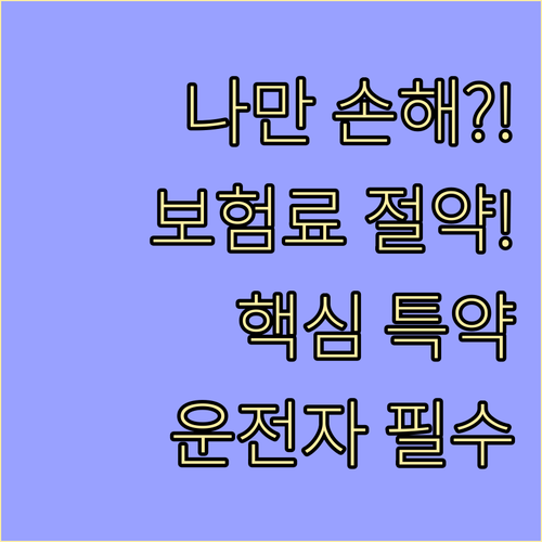 운전자 필수 체크리스트 보험료 절약하..