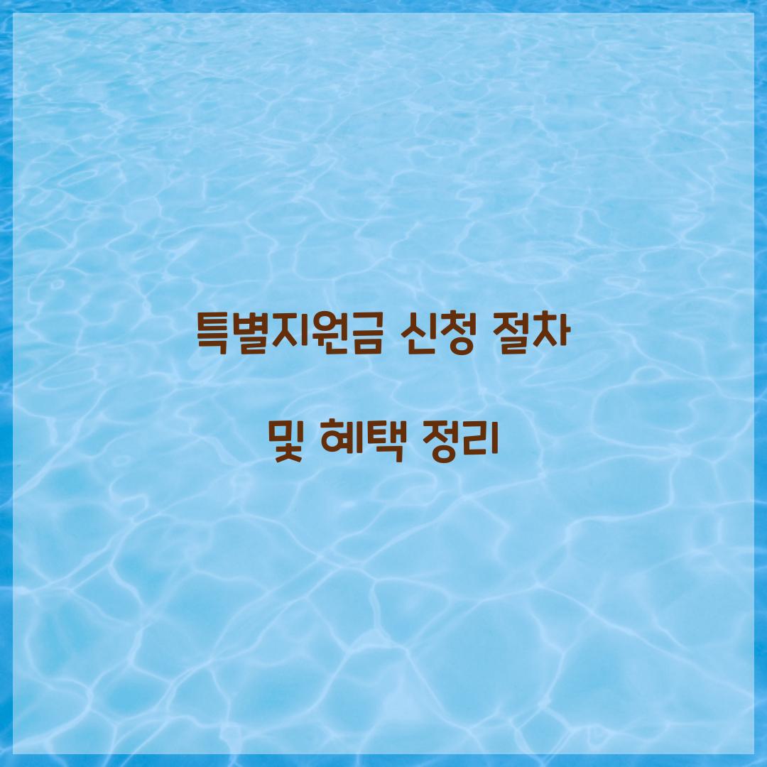 특별지원금 신청