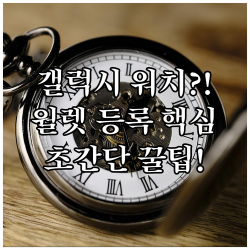 갤럭시 워치 삼성 월렛 카드 등록부터..