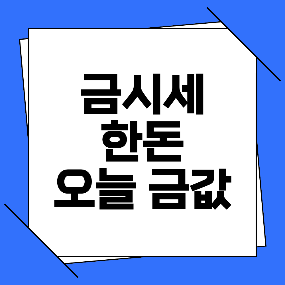 금시세 한돈오늘 금값