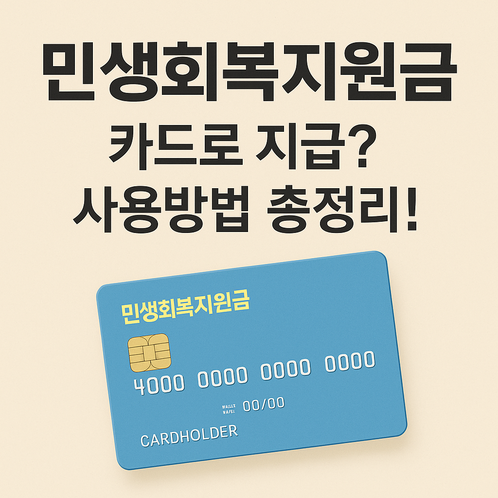💳 민생회복지원금 카드로 지급? 사용방법 총정리!