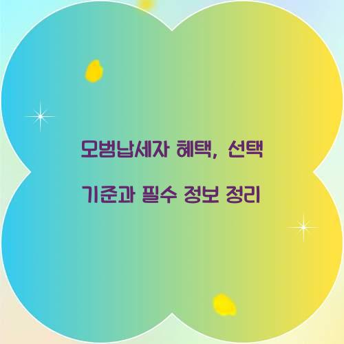 모범납세자 혜택