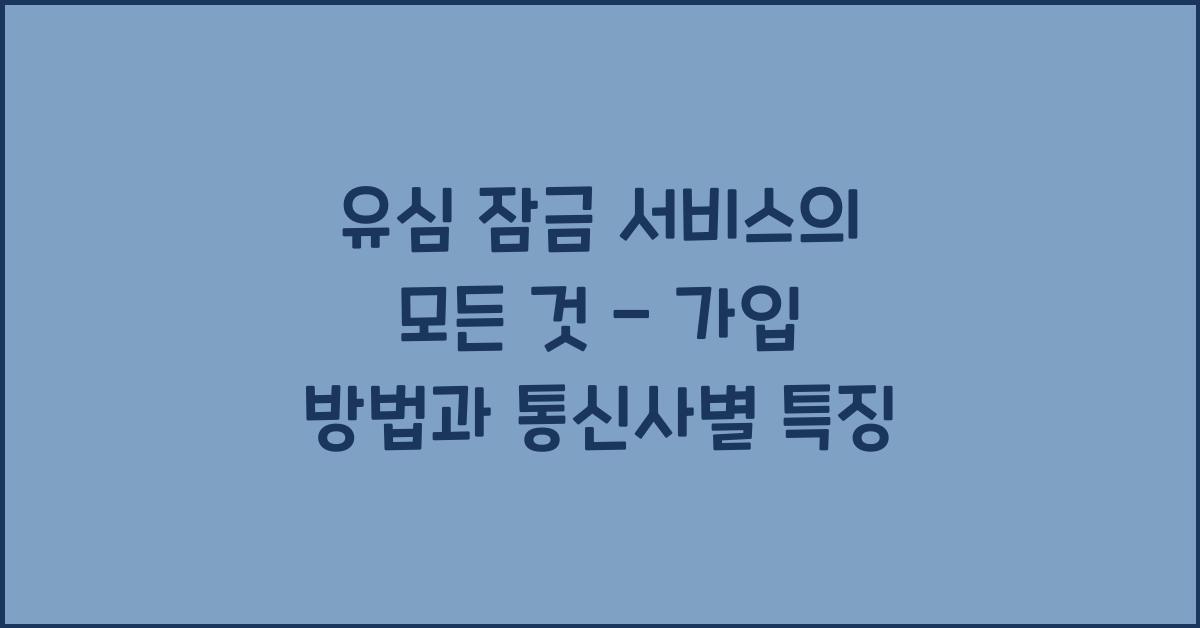 유심 잠금 서비스