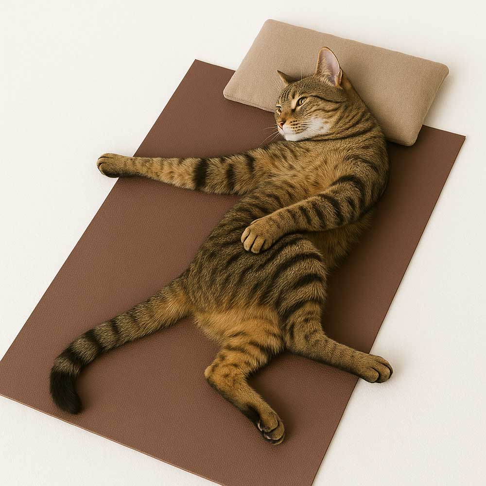 바닥에 누워 한쪽 다리를 반대쪽으로 보내 허리를 비틀어 스트래칭 하는 자세