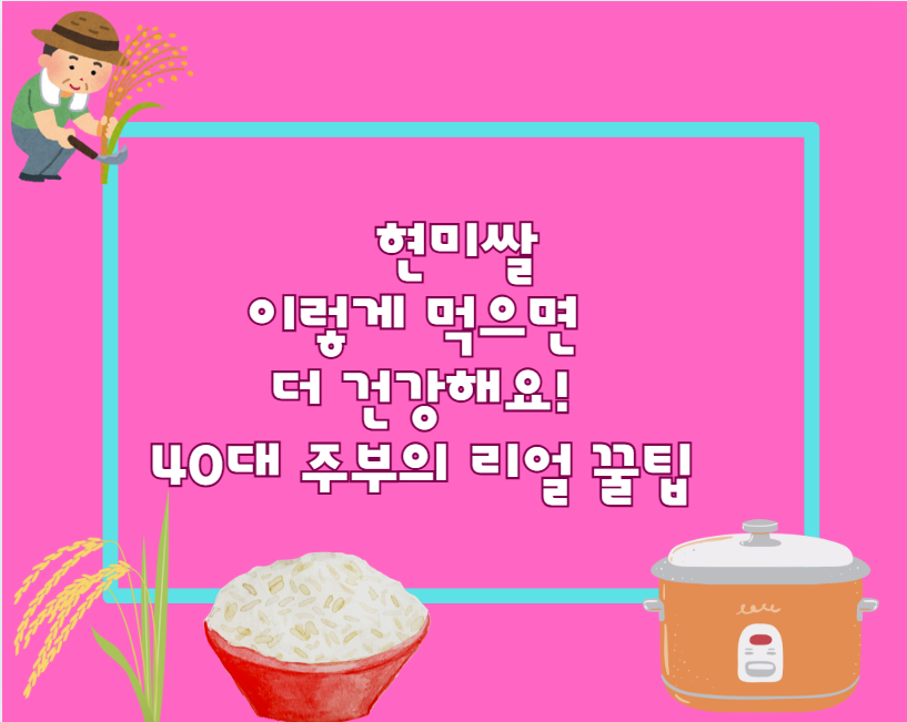 현미쌀, 이렇게 먹으면 더 건강해요! 40대 주부의 리얼 꿀팁