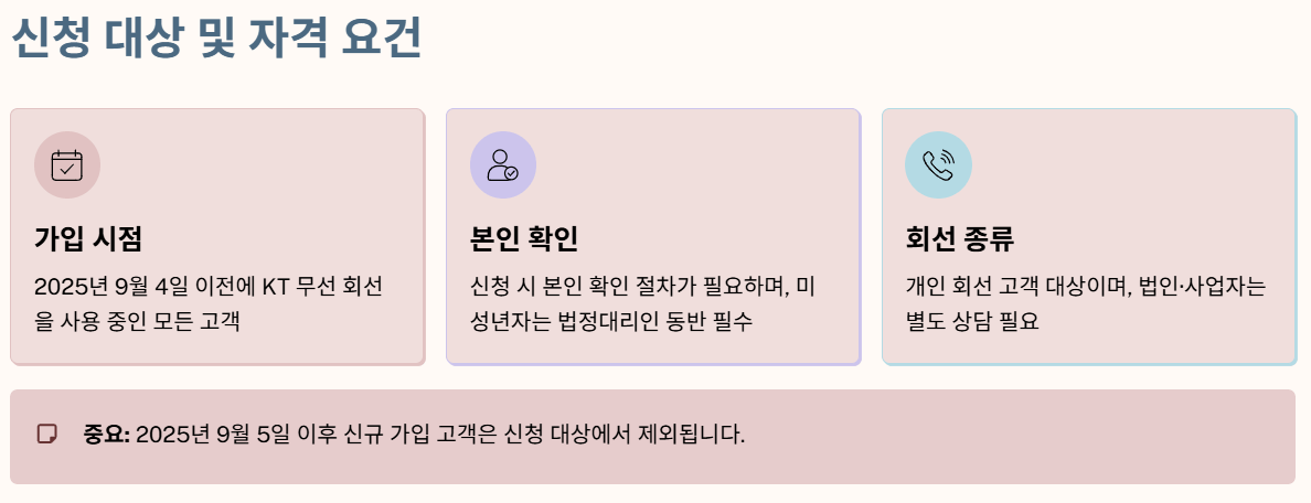 KT 유심 무상교체 신청 안내
