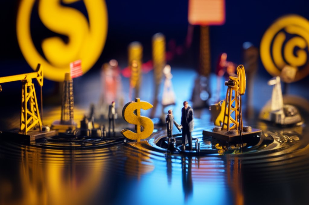 트럼프 이란 강경 정책 배경과 파장을 묘사한 미니어처 디오라마 스타일, 틸트시프트 효과