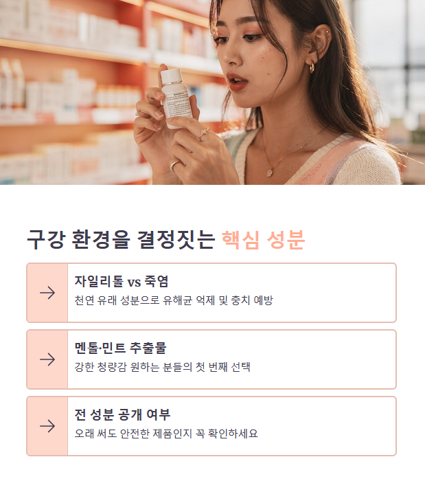 구강 환경을 결정짓는 핵심 성분 비교