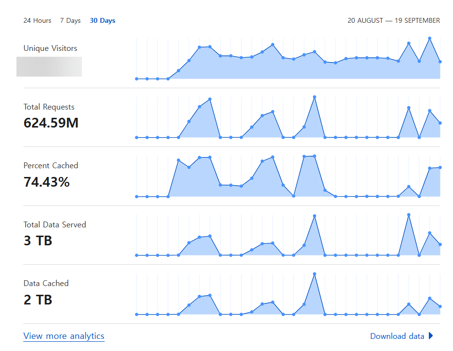 디도스 (DDoS) 공격 트래픽 소모량과 초과 트래픽 비용