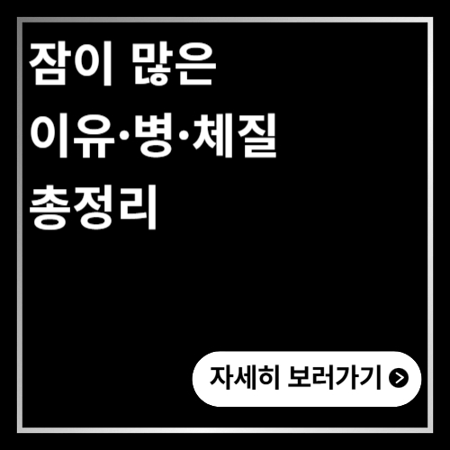 잠이 많은 이유&middot;병&middot;체질 총정리