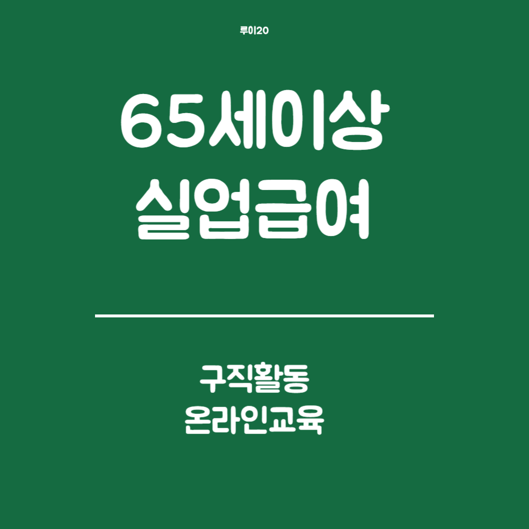 65세 이상 실업급여 - 구직활동, 온라인 교육