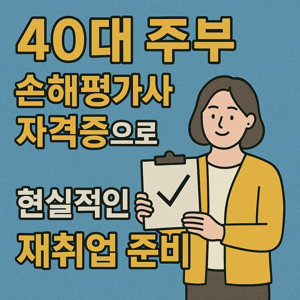 40대 주부가 딸 수 있는 자격증, 손해평가사로 현실적인 재취업 준비 시작하세요!