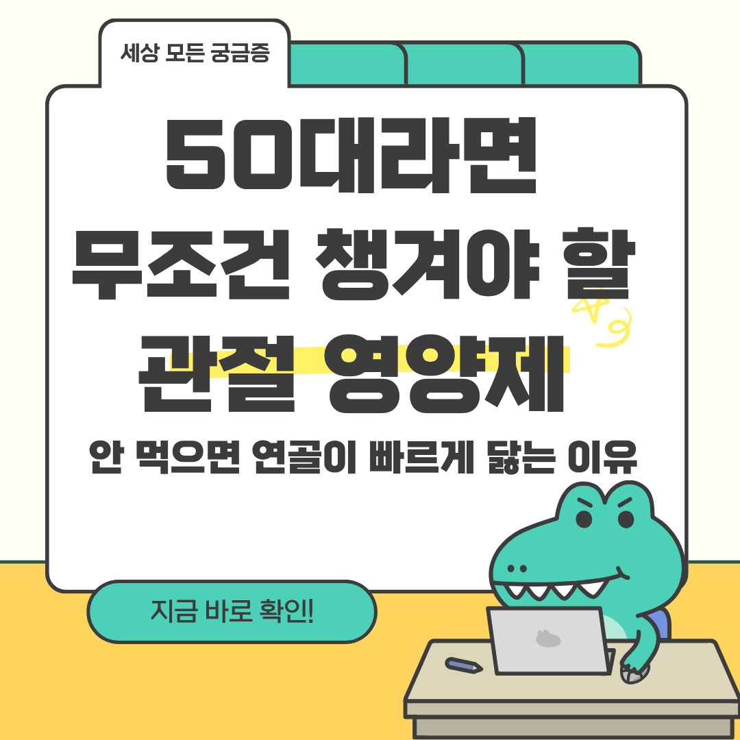 50대라면 무조건 챙겨야 할 관절 영양제
