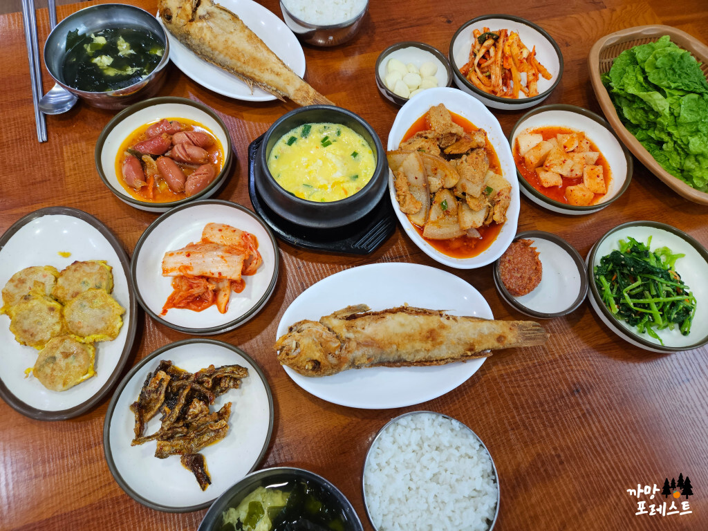 제주 녹색 식당 한식 한상 차림