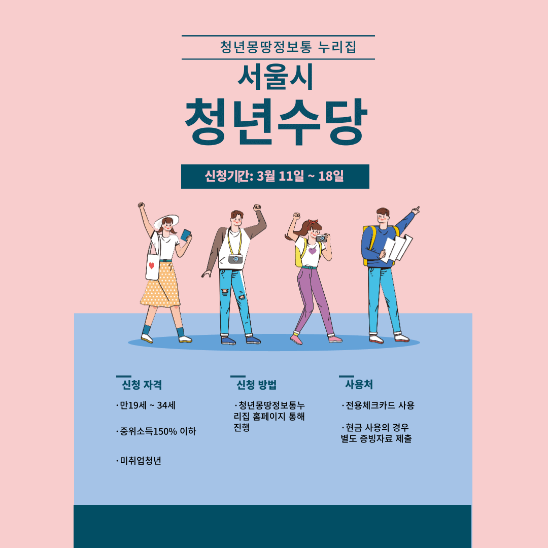2024 서울시 청년수당 자격 신청방법 지원내용