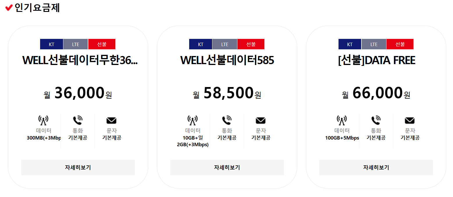 우체국 알뜰폰 요금제 총정리