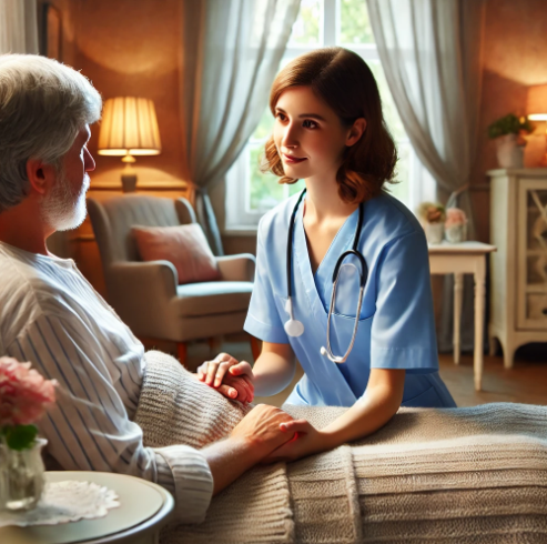 호스피스 케어의 따뜻함과 존엄성을 표현하는 이미지