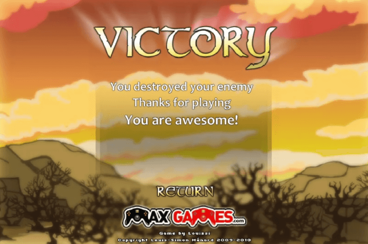 전쟁시대2-플래시게임-종료-화면