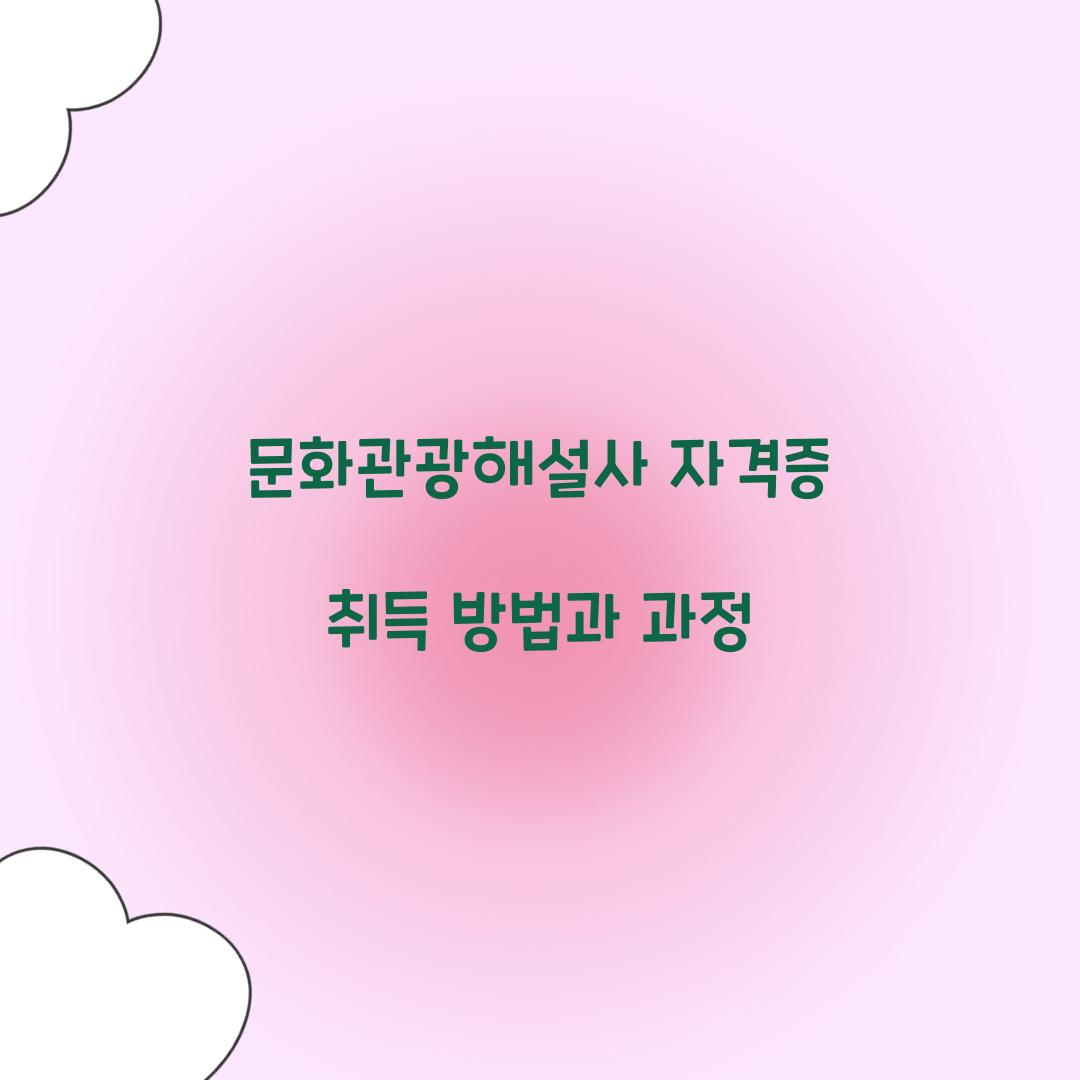 문화관광해설사 자격증