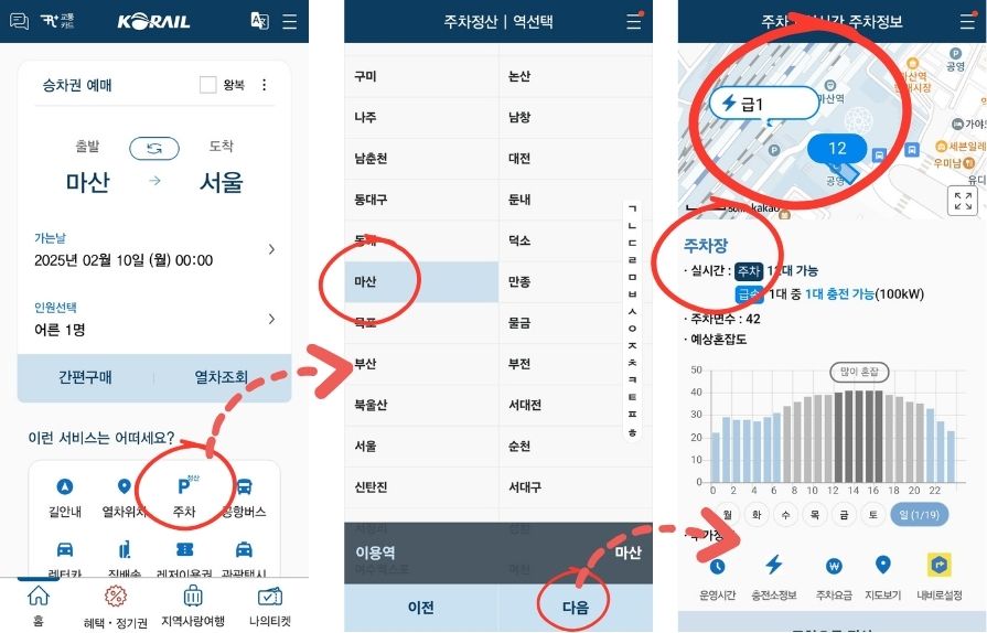 마산역 주차장 실시간정보 공영주차장 요금 할인과 KTX 시간표