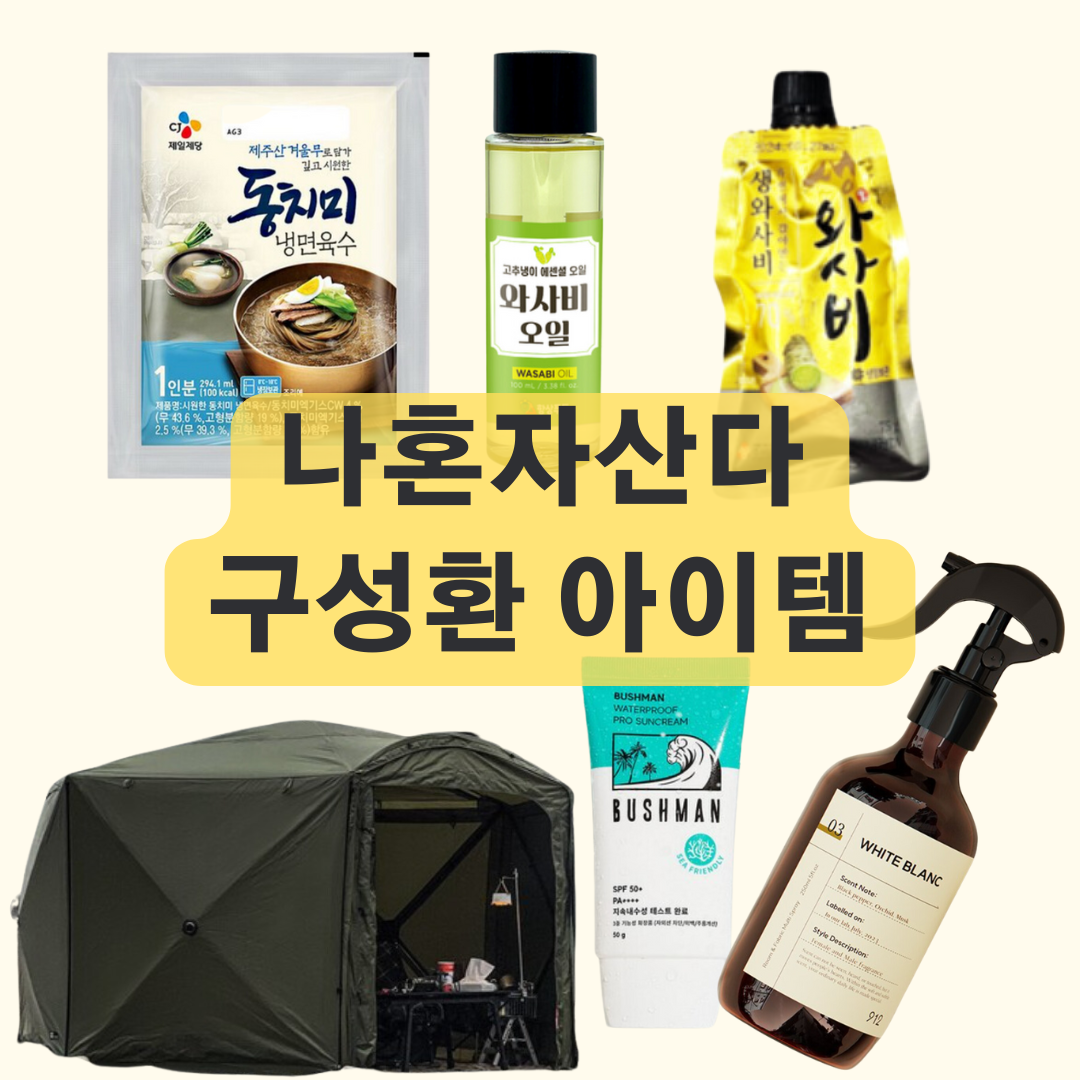 나혼자산다 구성환 여름휴가 아이템 방향제, 선크림, 텐트, 와사비오일, 고추냉이, 육수 정보