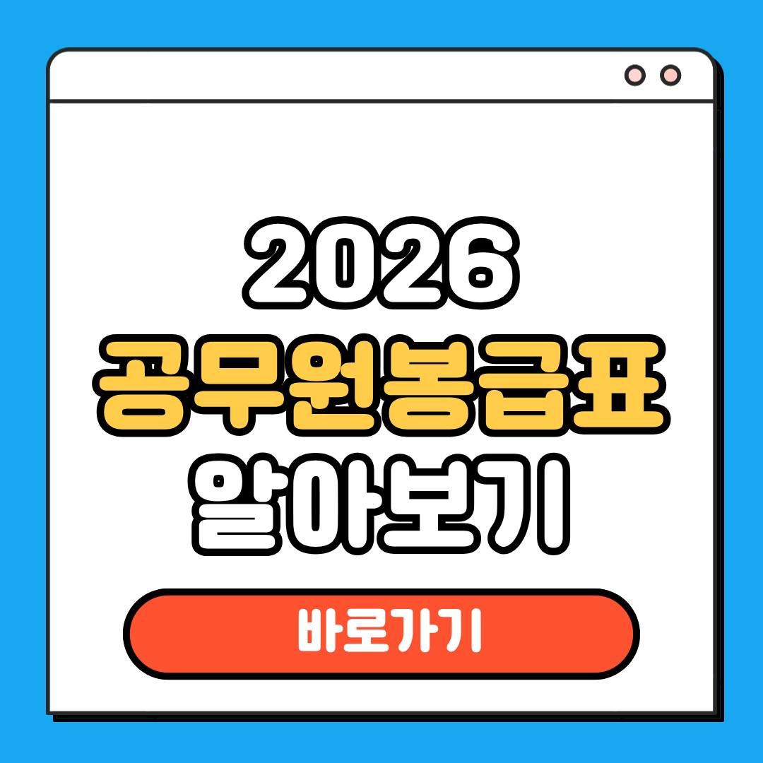 2026년 공무원 봉급표