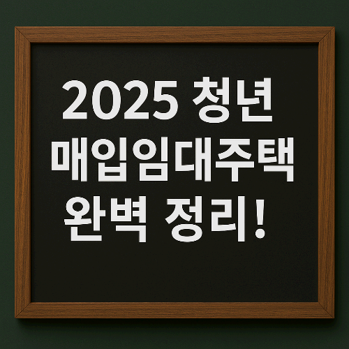 2025 청년 매입임대주택 완벽 정리! 조건부터 신청까지 한눈에!