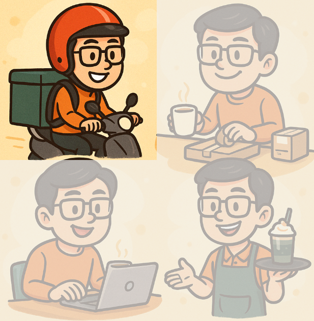 배달 부업을 하는 부업남