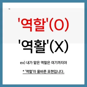 역할 역활 차이 의미 사용방법 맞춤법_5