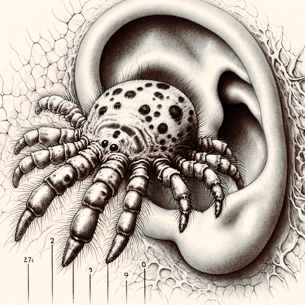 귀 진드기(Otodectes cynotis)