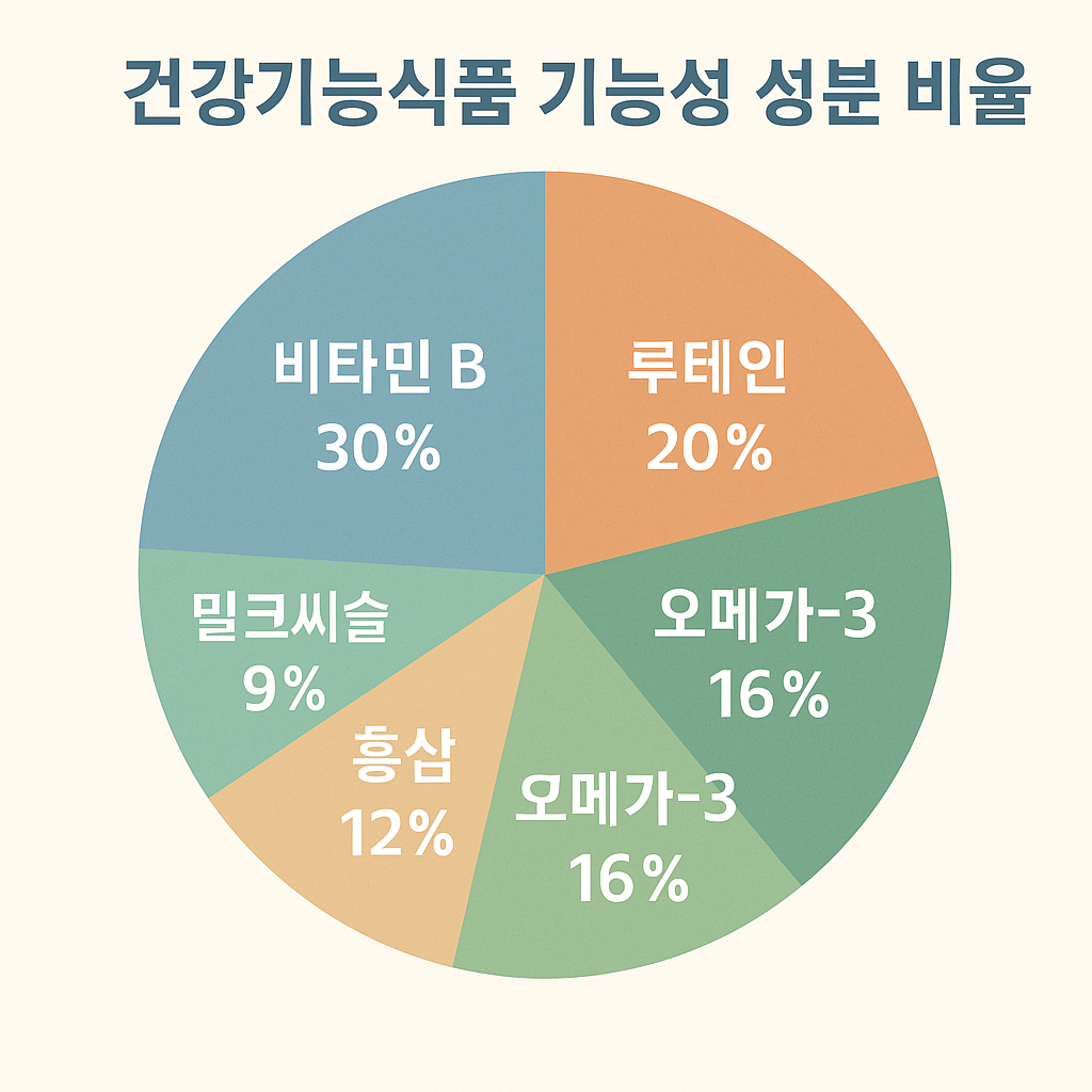 건강기능식품 성분별 주요 기능 비율