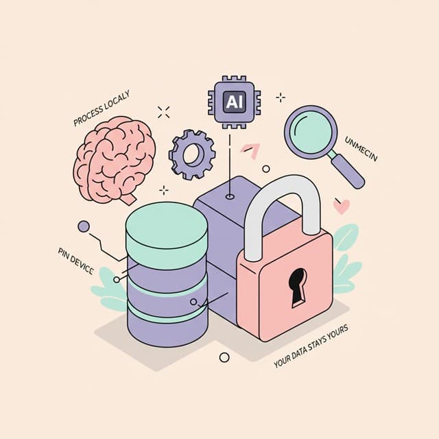 온디바이스 AI로 개인정보 전송을 줄이는 개념